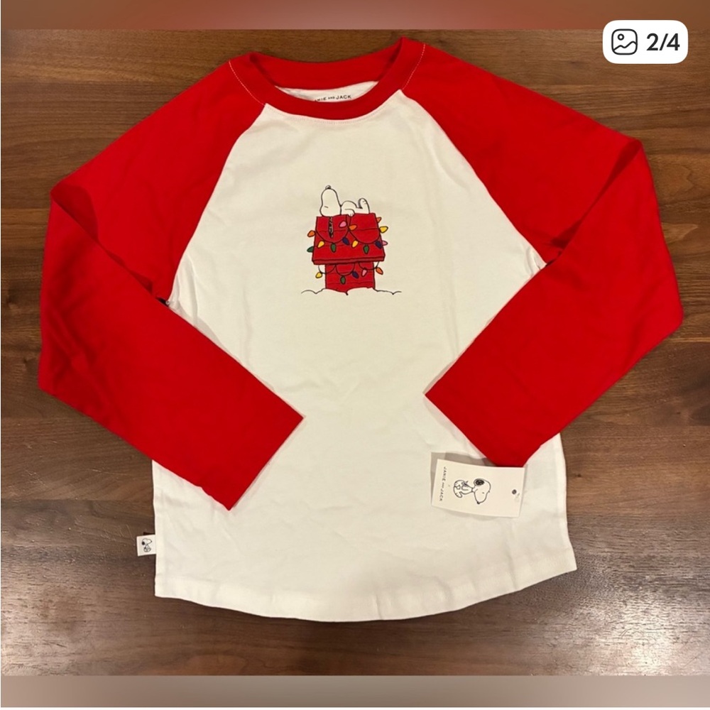 NWT- PEANUTS™ Snoopy Holiday Raglan Tee - Picture 2 of 4